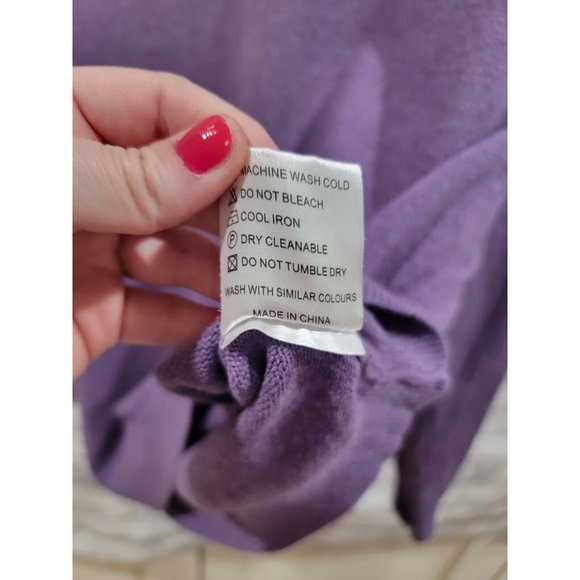 Men‎ L Raging Bull Purple Classic V Neck Sweater Cotton Cashmere Large - Picture 5 of 7